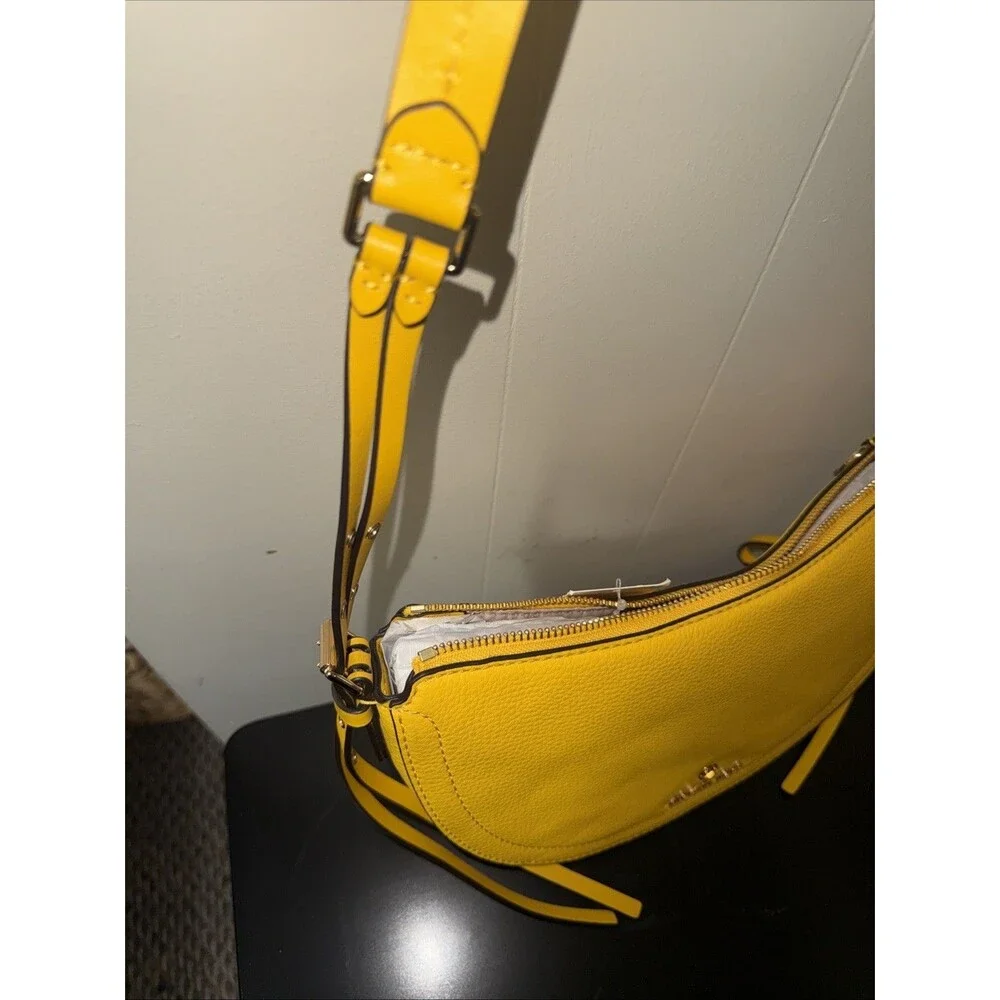 MICHAEL KORS Camden Leather Crossbody Convertible Bag Sunflower , M New With Tag